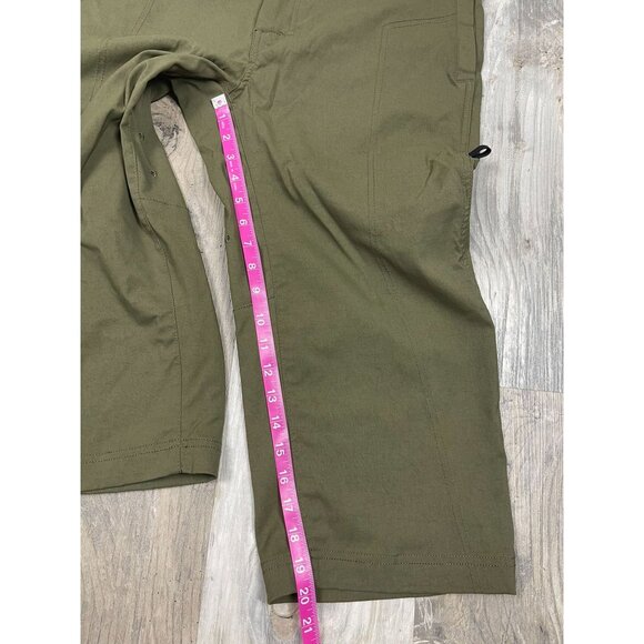 prAna Cropped Womens Pants Large Belted Outdoor Hiking Dark Khaki - Picture 7 of 7